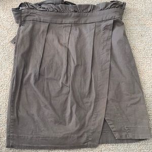 Dark green skirt with slit and tie back